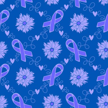 Göğüs kanseri ayı, ambalaj kağıdı, tıbbi aksesuar ve ilaç tekstili için kusursuz pembe kurdele günü deseni. Yüksek kaliteli illüstrasyon