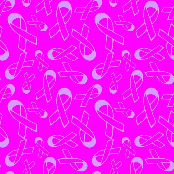 Göğüs kanseri ayı, ambalaj kağıdı, tıbbi aksesuar ve ilaç tekstili için kusursuz pembe kurdele günü deseni. Yüksek kaliteli illüstrasyon