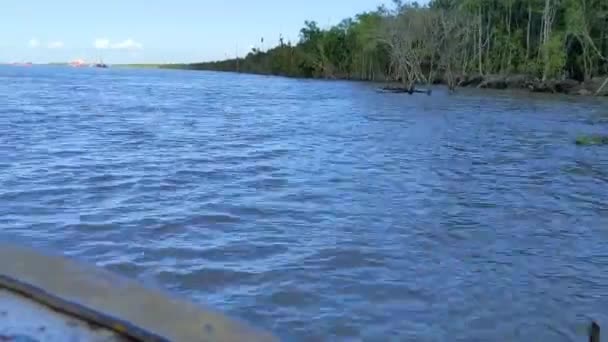 Tekneden Gelen Nehir Dalgalarının Hızlı Hareketi — Stok video
