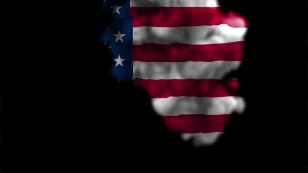 Animace Odhalení Vlajky Spojených Států Amerických Národní Vlajky Usa Americká — Stock video