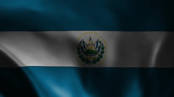 Animation Waving Flag Salvador National Flag Salvador Official Flag Flying — Stock Video