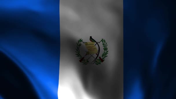 Animace Vlnění Vlajky Guatemaly Národní Vlajky Guatemalská Oficiální Vlajka Vlála — Stock video