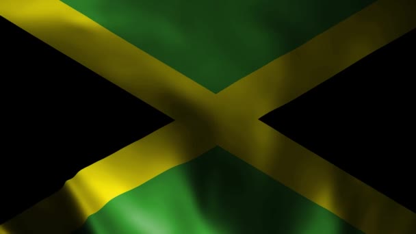 Animace Mávání Vlajkou Jamajky Národní Vlajky Jamajská Oficiální Vlajka Vlála — Stock video