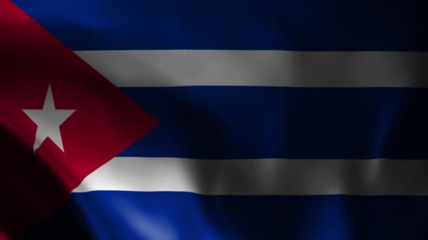 Küba Bayrağı Sallamanın Animasyonu Ulusal Bayrak Kübalıların Resmi Bayrağı Rüzgârda — Stok video