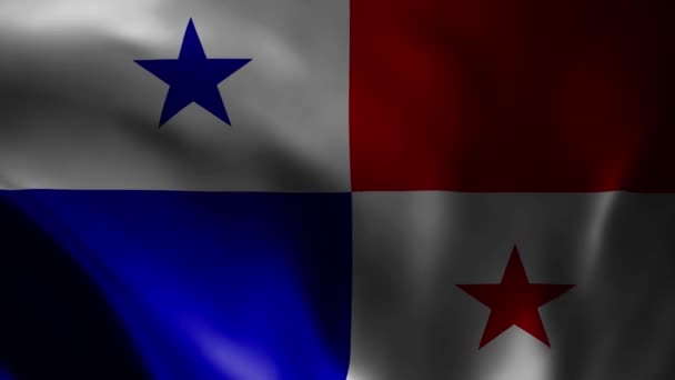 Animation Viftande Flagga Panama Den Nationella Flaggan Panamas Officiella Flagga — Stockvideo