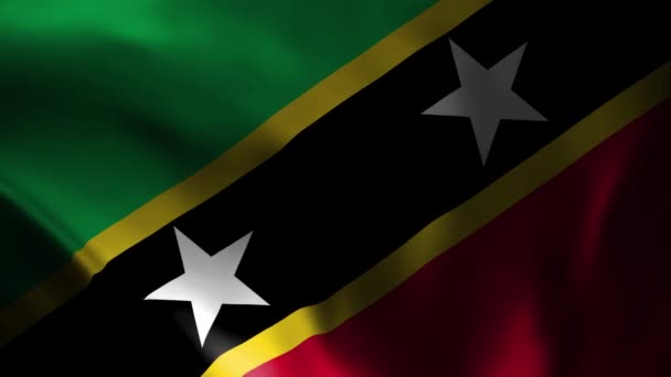 Animacja Machania Flagą Saint Kitts Nevis Flagą Narodową Oficjalna Flaga — Wideo stockowe