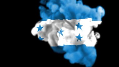 Honduras 'ın ulusal bayrağı Honduras' ın ülke bayrağını göstermenin dumanlı animasyonu. Honduras resmi bayrağının sıvı animasyonu açıldı. Gerçekçi dumanlı Honduras bayrağı, Orta Amerika