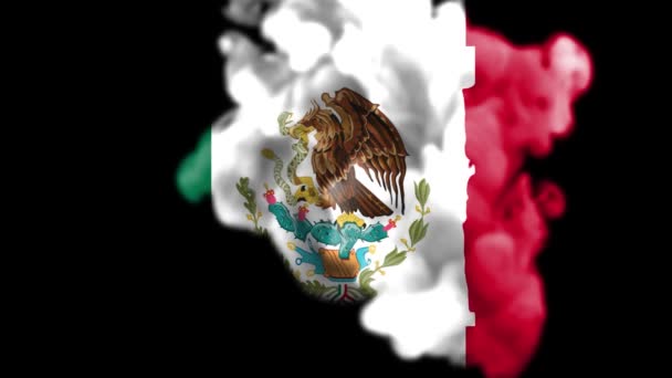 Animacja Dymna Ukazująca Flagę Meksyku Narodową Flagę Meksyku Liquid Animacji — Wideo stockowe