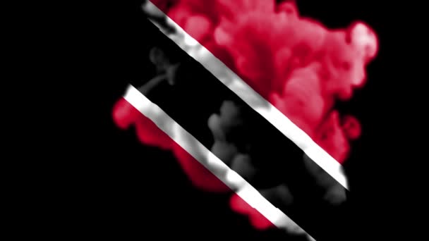 Анімація Диму Розкриває Прапор Країни Тринідад Тобаго Національний Прапор Тринідаду — стокове відео