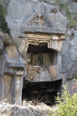20-07-2022 Antalya-Turkey: Rock Tombs in Myra Ancient City in Demre