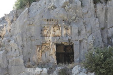 20-07-2022 Antalya-Turkey: Rock Tombs in Myra Ancient City in Demre