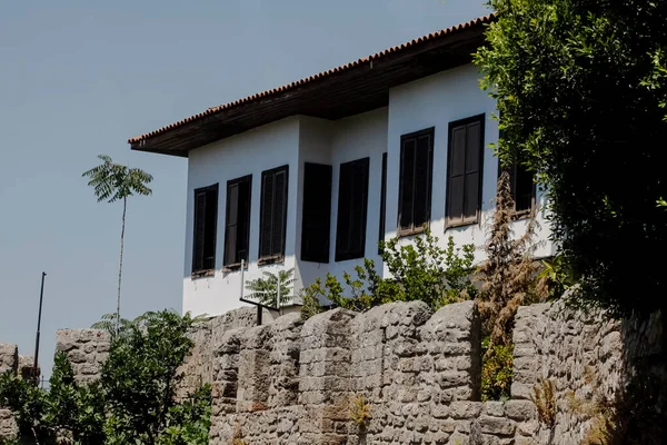 Casas Históricas Madeira Pedra Antalya — Fotografia de Stock