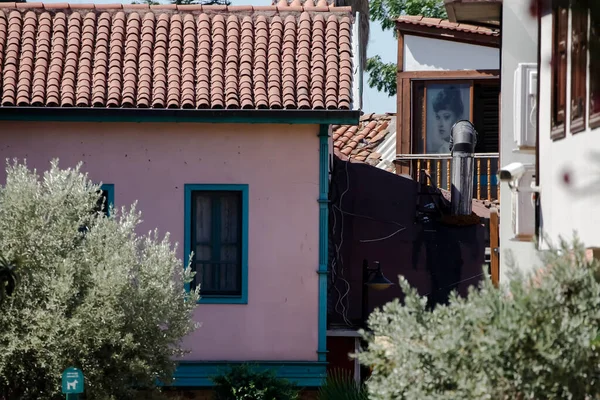 アンタルヤの歴史的な木造住宅や石造りの家 — ストック写真