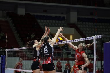 08-03-2023 İstanbul-Türkiye: THY, Burhan Felek Spor Salonu 'nda Kuzeyboru Türkiye Sultanlar Ligi maçına karşı