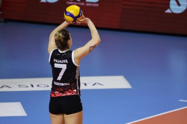 08-03-2023 İstanbul-Türkiye: THY, Burhan Felek Spor Salonu 'nda Kuzeyboru Türkiye Sultanlar Ligi maçına karşı