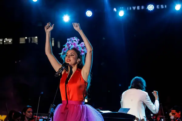 stock image 12-06-2022 Istanbul-Turkey: Beyolu Culture Festival Concert Singer Karsu