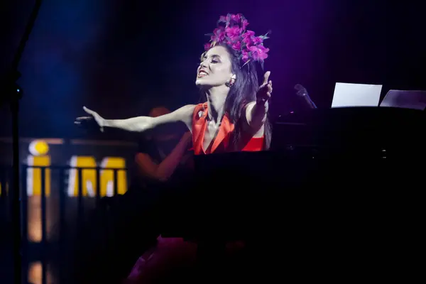 stock image 12-06-2022 Istanbul-Turkey: Beyolu Culture Festival Concert Singer Karsu