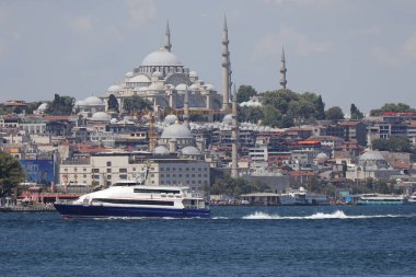 İstanbul, Türkiye - Ağustos 23, 2 0 2: Bospus ve İstanbul Şehri