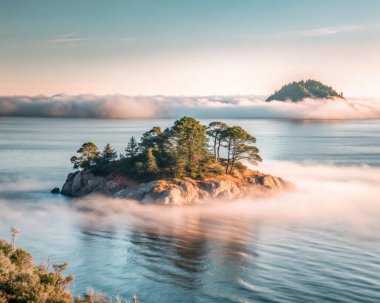 Bulutlardaki Huzur: Adalı Minimalist Doğal Manzara