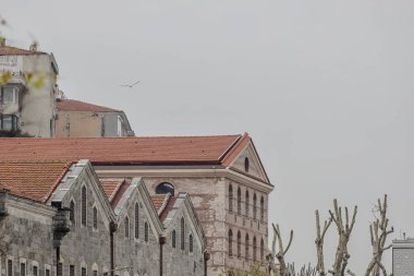 Kırmızı Çatıları Bulutlu Tarihi Taş Binalar
