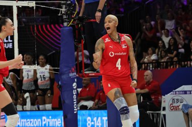 18-06-2025 Istanbul-Turkiye: Melissa Vargas celebrating after scoring during Volleyball Nations League 2025 match