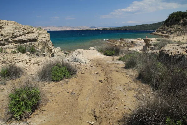 克罗地亚Rab岛野生大自然的沙丘克罗地亚的野生大自然难以接近的地方沙地沙丘和沙坑 — 图库照片