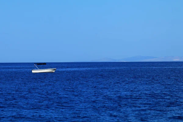 Small Motor Boat Blue Adriatic Sea — Stock Photo, Image