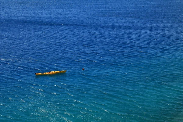 Small Yellow Kayak Adriatic Sea Croatia — Stock Photo, Image