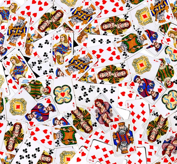 Playing Cards Scattered Table — Stock Photo, Image