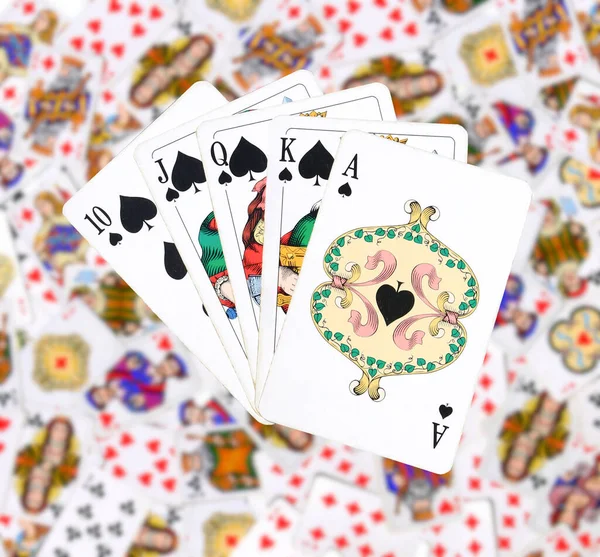 Playing Cards Scattered Table — Stock Photo, Image