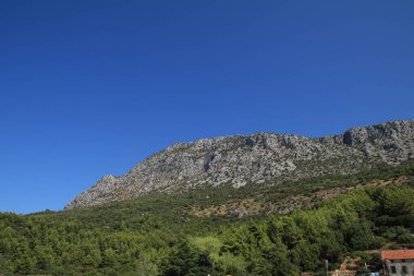 Hırvatistan 'ın Makarska Riviera kentindeki Biokovo Dağları' nın dağ kitlesi