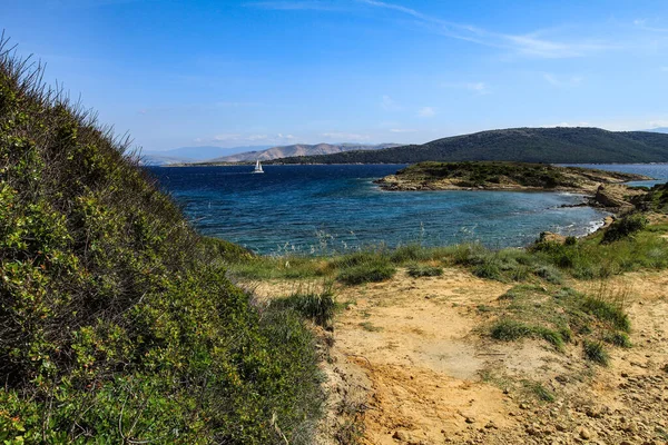 Wilde Einsame Steinige Strände Kroatien Auf Der Insel — Stockfoto