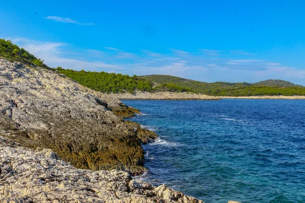 Wilde Ontoegankelijke Verlaten Stranden Het Eiland Hvar Croati — Stockfoto