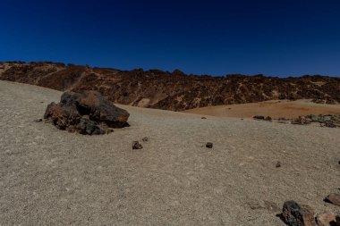 Teide Ulusal Parkı, Tenerife, Kanarya Adaları, İspanya 'daki ünlü Pico del Teide dağ volkanının güzel manzarası