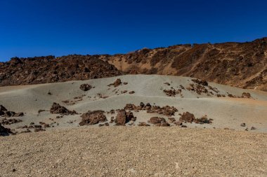 Teide Ulusal Parkı, Tenerife, Kanarya Adaları, İspanya 'daki ünlü Pico del Teide dağ volkanının güzel manzarası