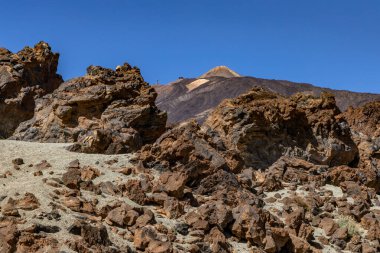 Teide Ulusal Parkı, Tenerife, Kanarya Adaları, İspanya 'daki ünlü Pico del Teide dağ volkanının güzel manzarası