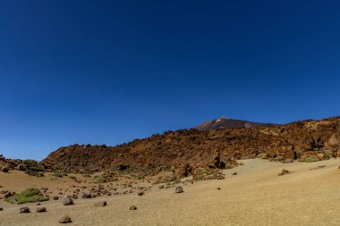 Teide Ulusal Parkı, Tenerife, Kanarya Adaları, İspanya 'daki ünlü Pico del Teide dağ volkanının güzel manzarası