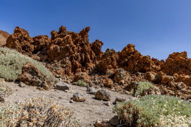 Teide Ulusal Parkı, Tenerife, Kanarya Adaları, İspanya 'daki ünlü Pico del Teide dağ volkanının güzel manzarası