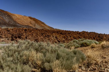 Teide Ulusal Parkı, Tenerife, Kanarya Adaları, İspanya 'daki ünlü Pico del Teide dağ volkanının güzel manzarası