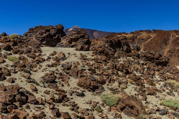 Beau Paysage Célèbre Volcan Montagne Pico Del Teide Dans Parc — Photo