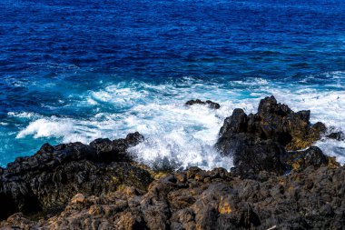 Kanarya Adaları Spai 'nin Tenerife' deki El Sauzal 'ın Rocky sahili.