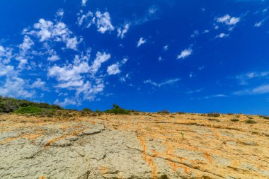 Hırvatistan 'ın Rab adasında kumlu plajlar