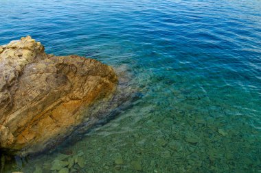 Hırvatistan 'ın Rab adasında kumlu plajlar