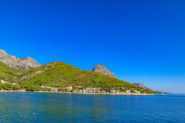 Makarska Riviera plajları Hırvatistan 'ın Drvenik turizm beldesi