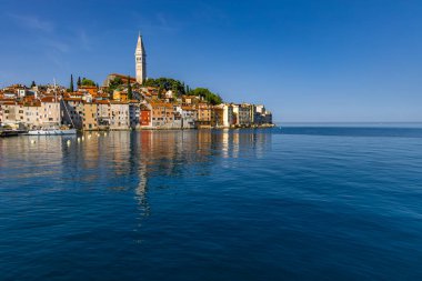 View of the old romantic town of Rovinj on the Istrian Peninsula in Croatia clipart