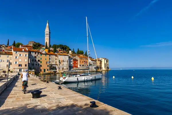 stock image View of the old romantic town of Rovinj on the Istrian Peninsula in Croatia
