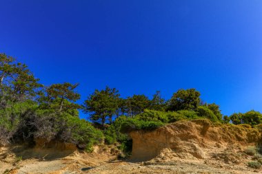 Croatian wildlife blue Adriatic Sea rocky beaches for naturists Island Rab clipart
