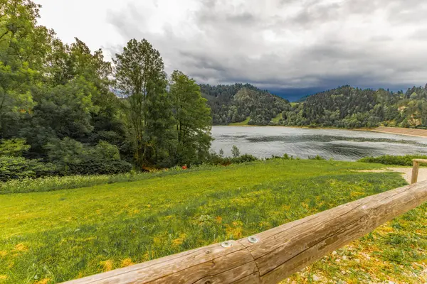 stock image Panorama of the Tatra Mountains Velo Czorsztyn bicycle route around the lake tourist attractions of Czorszty