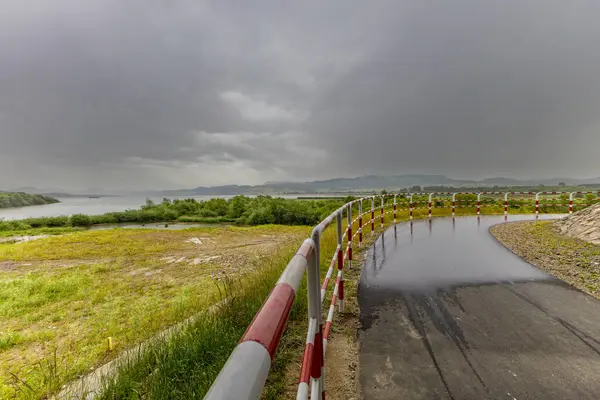 stock image Panorama of the Tatra Mountains Velo Czorsztyn bicycle route around the lake tourist attractions of Czorszty