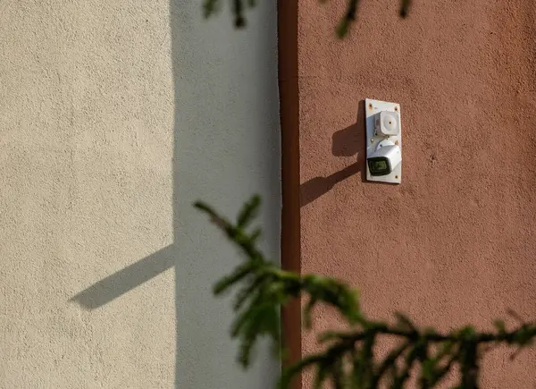 stock image Camera hanging on the wall for video surveillance